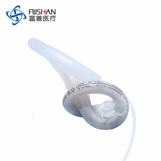 Fushan 2022 de haute qualité de qualité supérieure jetables standard réutilisables en silicone PVC renforcé d'anesthésie chirurgicale masque laryngé gonflable taille des voies respiratoires