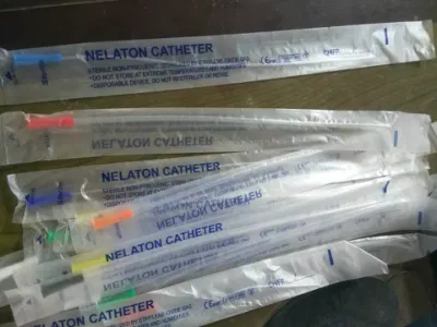 Cathéter médical jetable de Nelaton de PVC avec/sans X Ray